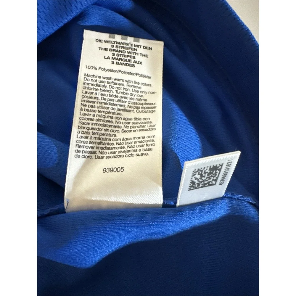 Adidas Men's Large Long Sleeve Blue Athletic‎ Shirt 1/4 Zip Front
